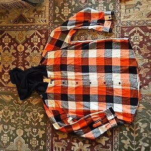 Wonder Nation Flannel Hooded Shirt Jacket